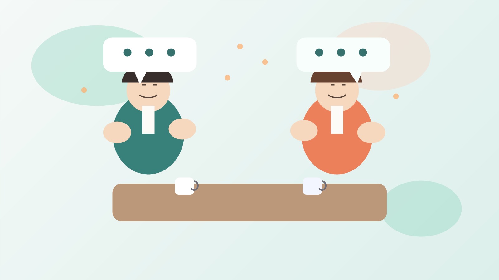 カフェで話す人たち